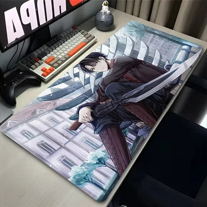 Japan Anime Mousepad PC Gamer Cabinet Keyboard Rug XXL Levi Ackerman Extended Desk Mat Laptop Attack on Titan Mouse Pad Carpet