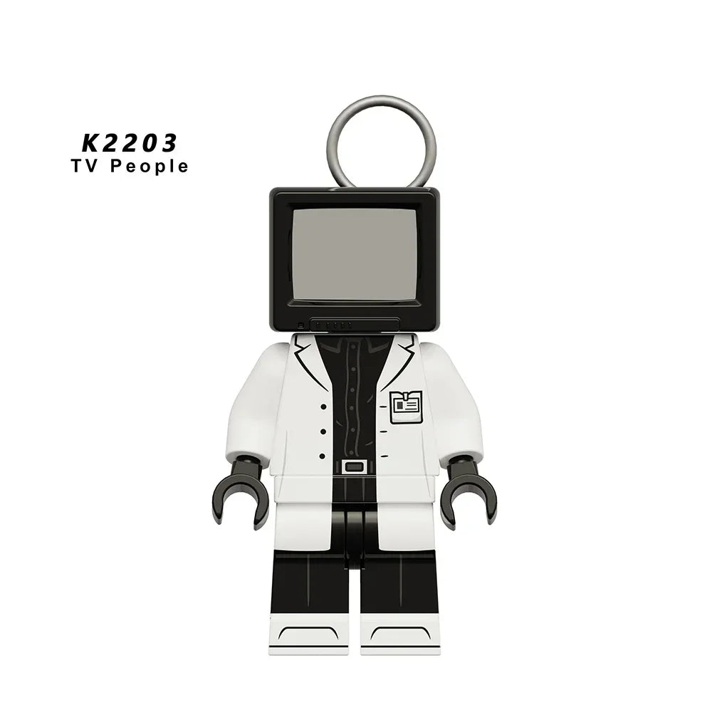New KDL DJ Upgrade War-Damaged Skibidi Toilet Man Figures Anime Block Toys TvMan Titan Bricks Model Toy For Kid Birthday Gift