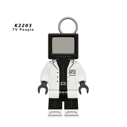 New KDL DJ Upgrade War-Damaged Skibidi Toilet Man Figures Anime Block Toys TvMan Titan Bricks Model Toy For Kid Birthday Gift