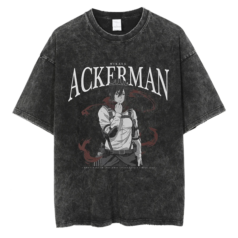 Harajuku Anime Attack on Titan Levi Ackerman Print Tee Men Women Comfortable T-shirts Casual Loose T Shirt Male Cotton Tshirt