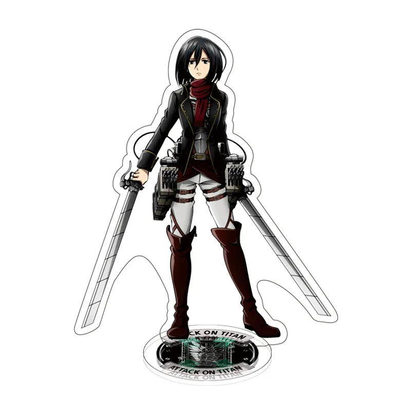 Attack on Titan Double Sided Large Standee Levi Mikasa Anime Acrylic Figure Creative Desk Decor Ornament Display Gift for Office