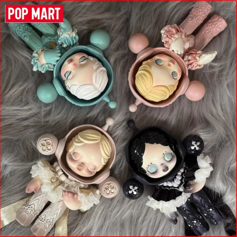 Pop Mart Skullpanda Bjd Nana Figures Baby Series Flower Blooming Figure Pink Green SP Art Toy Limited Dolls Surprise Toy Gift