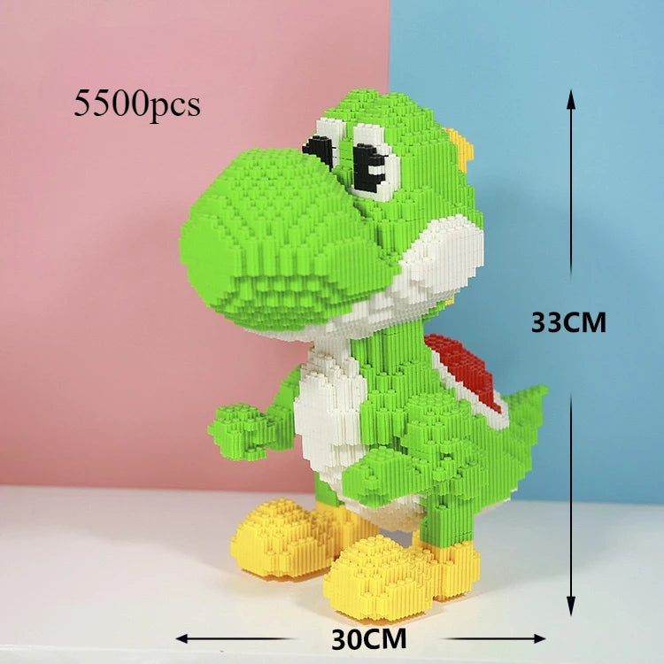 Disney Giant Green Animal Dinosaur Game Character Building Blocks Small Particle Bricks Children's Assembled Building Blocks Toy