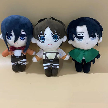 Anime Attack on Titan Plush Toys Doll Kawaii Levi Eren Mikasa Cute Kawaii Collection Green Stuffed Doll Birthday Gifts For Kids