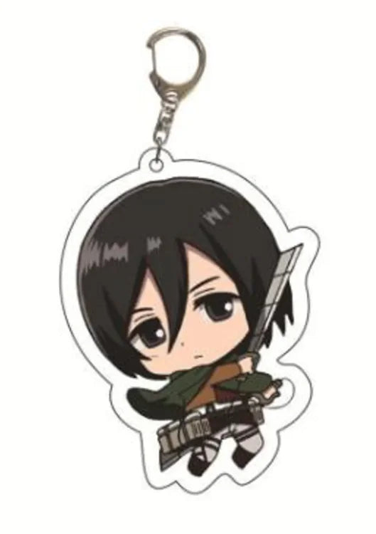 6Cm Acrylic Keychain Bag Pendant for Attack on Titan Eren Erwin Hange Cartoons Backpack Decoration Pendant Cute Anime Fan Gift