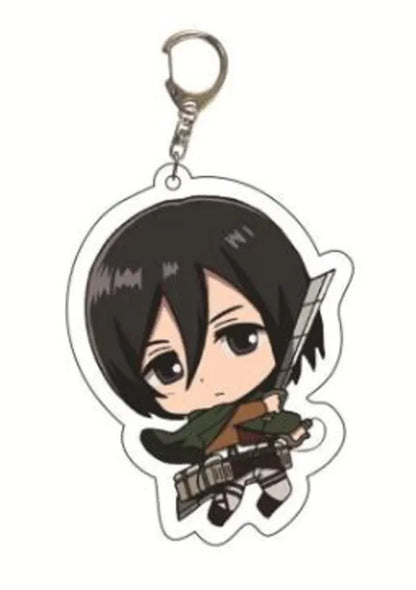 6Cm Acrylic Keychain Bag Pendant for Attack on Titan Eren Erwin Hange Cartoons Backpack Decoration Pendant Cute Anime Fan Gift