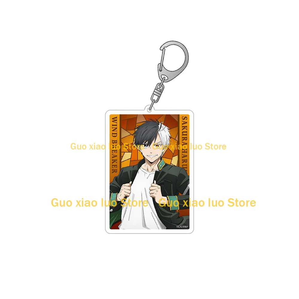 Wind Breaker character Hayato Suo Toma Hiragi Ren Kaji Jo Togame Haruka Sakura square Acrylic keychain Bag pendant Anime Toy