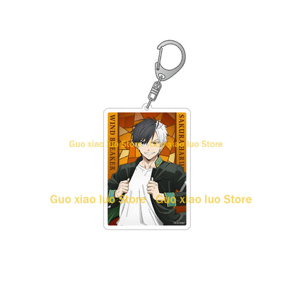 Wind Breaker character Hayato Suo Toma Hiragi Ren Kaji Jo Togame Haruka Sakura square Acrylic keychain Bag pendant Anime Toy