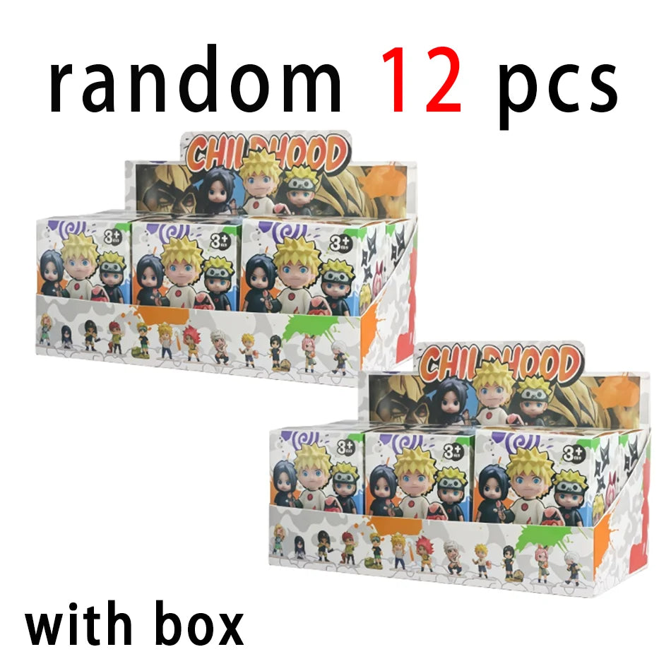 Naruto Blind Box Figure Uzumaki Shippuden Childhood Series Naruto Q PVC Model Toys Desktop Ornament Christmas Halloween Gifts