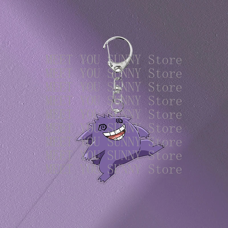Anime Gengar Acrylic Keychain Pocket Monster Cartoon Kawaii Figure Creative Backpack Charm Pendant Toy Students Accessories Gift