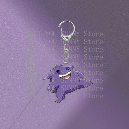 Anime Gengar Acrylic Keychain Pocket Monster Cartoon Kawaii Figure Creative Backpack Charm Pendant Toy Students Accessories Gift