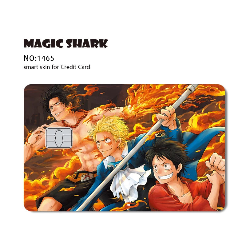 Hot Sale Maigc Shark Anime One-Pieces Chopper Luffy Nami Waterproof Front Side Sticker Film Skin for Credit Debit Card
