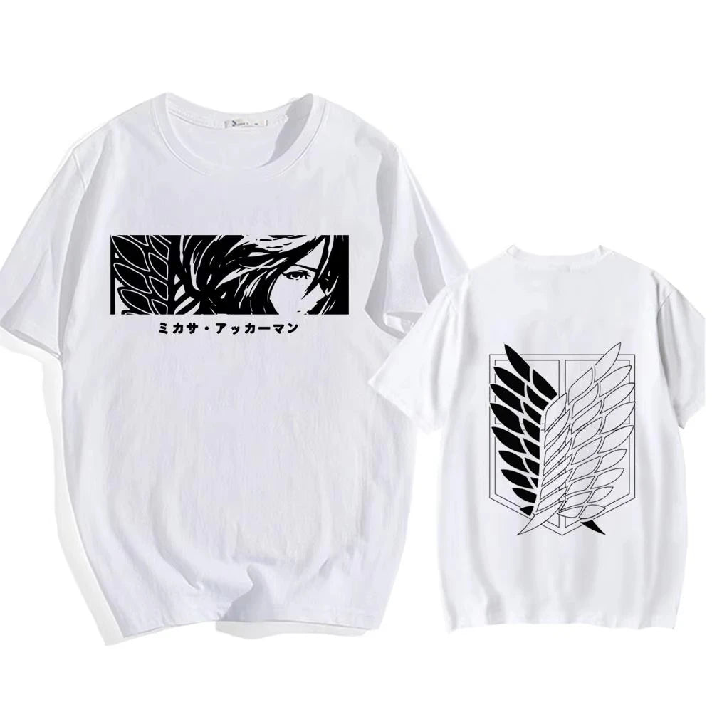 Attack on Titan Streetwear Men's T Shirt Eren Yeager Shingeki No Kyojin  Anime Summer Cotton Women Tops Tees Casual High Quality