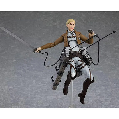 Attack On Titan Figma Eren#207 Levi#213 Erwin#446 Mikasa#203 Anime Action Figure Pvc Model Toy Collectible Desktop Ornament Gift