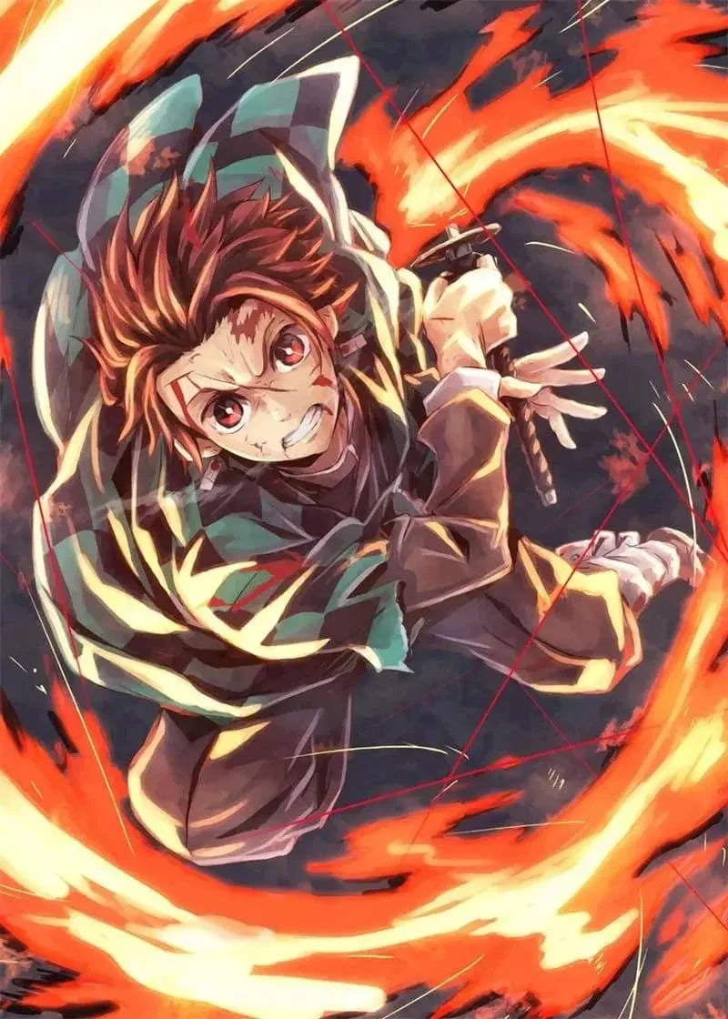 5D DIY Diamond Painting Japan Classic Hot Anime Demon Slayer Full Square Round Drill Mosaic Embroidery Home Decor Kids Gift