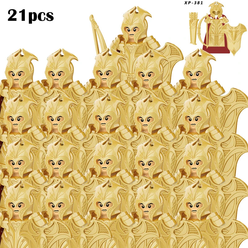 Lord Rings Elves Orcs Army Dwarf Rohan Mini Action Toy Figures Building Blocks Assembly Toys for Kids Birthday Gift