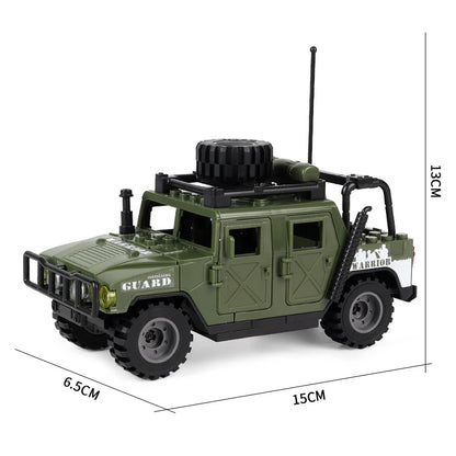 Military Special Forces SWAT Gangster Jeeps Off-Road Vehicle Assault Boat Model Soldier Weapons Building Block Toy For Children