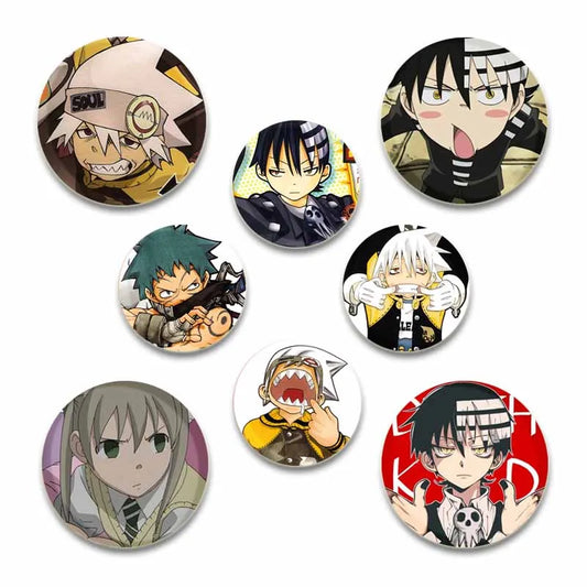 58/44/32mm Anime Soul Eater Round Pins Cartoon Badges