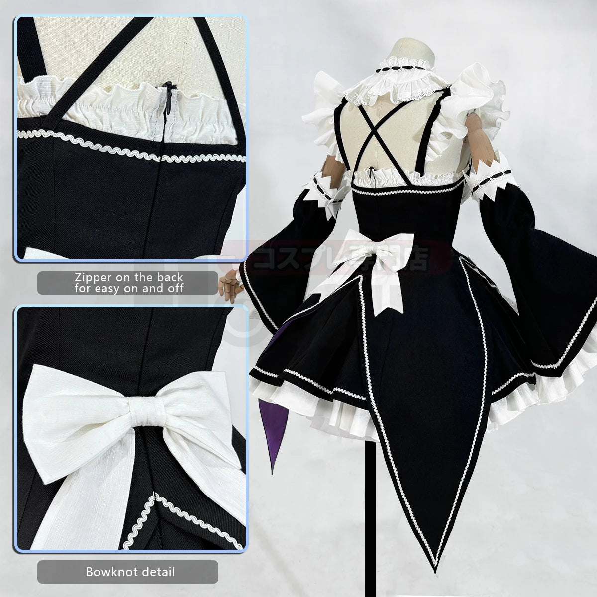 HOLOUN Zero Anime Rem Cosplay Costume Wig Lolita Maid Dress