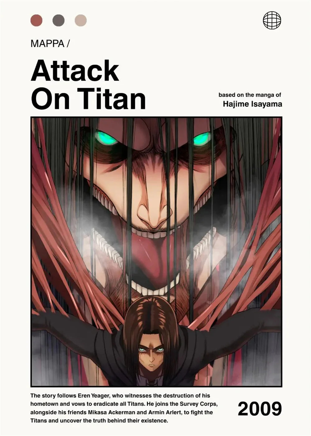 Modern Art Attack on Titan Anime Poster, Anime Lover Gift, Home Living Room/room Decoration Canvas Painting Cuadros