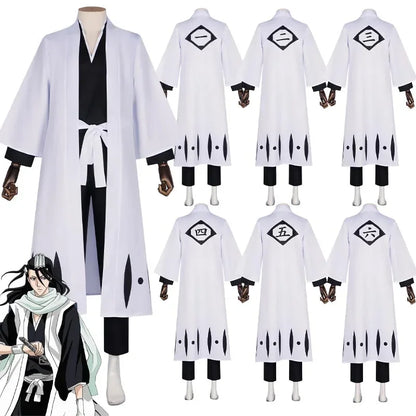 Anime Aizen Sousuke Cosplay Costume Bleach Cosplay Kuchiki Byakuya Captain Hitsugaya Toushir Captain Robe Kimono Outfit for Men