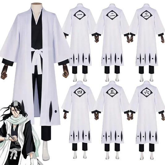 Anime Aizen Sousuke Cosplay Costume Bleach Cosplay Kuchiki Byakuya Captain Hitsugaya Toushir Captain Robe Kimono Outfit for Men