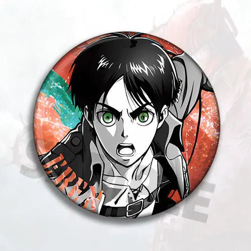 Attack on Titan Anime Badge Pin Set Levi Ackerman Eren Yeager Mikasa Ackerman Hange Zoe Sasha Braus Jean Kirstein Metal Brooch