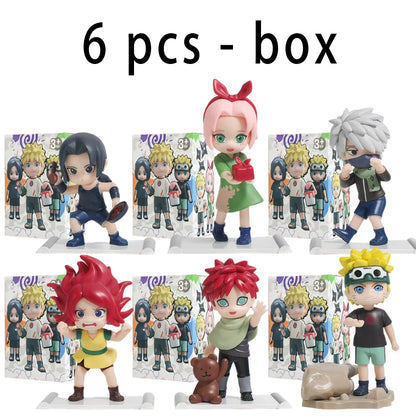 Naruto Blind Box Figure Uzumaki Shippuden Childhood Series Naruto Q PVC Model Toys Desktop Ornament Christmas Halloween Gifts