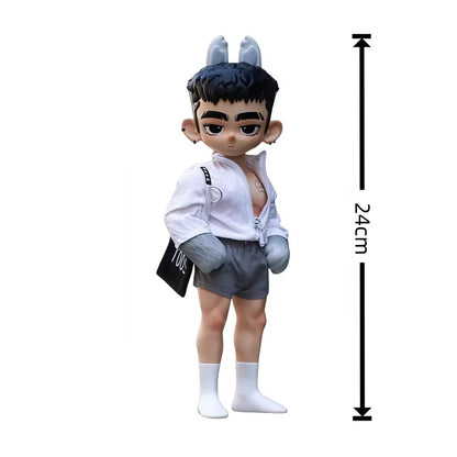 Toos Deer Head Boy Figure Muscle Guy Handsome Boy with Tattoo Warrior Doll Running Park Collection Ornament Accompany Gift