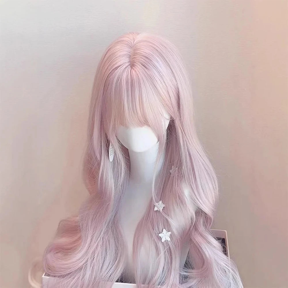 Anime Pink Wavy Wig