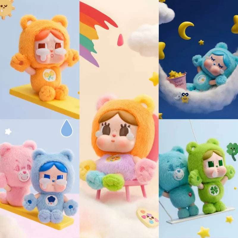 POP MART CRYBABY Care Bears Series Vinyl Plush Pendant Mystery Box Genuine Blind Box Guess Toys Bag Ornament Cute Figurines