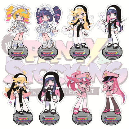 Panty & Stocking 10cm with Garterbelt Acrylic Stand Figures Keychain