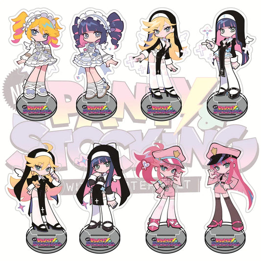 Panty & Stocking 10cm with Garterbelt Acrylic Stand Figures Keychain
