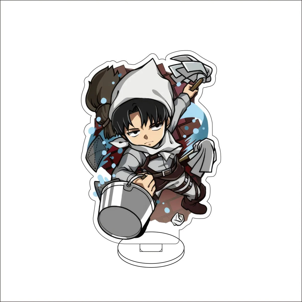 10CM Anime ‌Attack on Titan Cos Eren Jaeger Mikasa Ackerman Levi Ackerman Hanji Zoe Figure Acrylic Stand Cute Ornaments Gifts