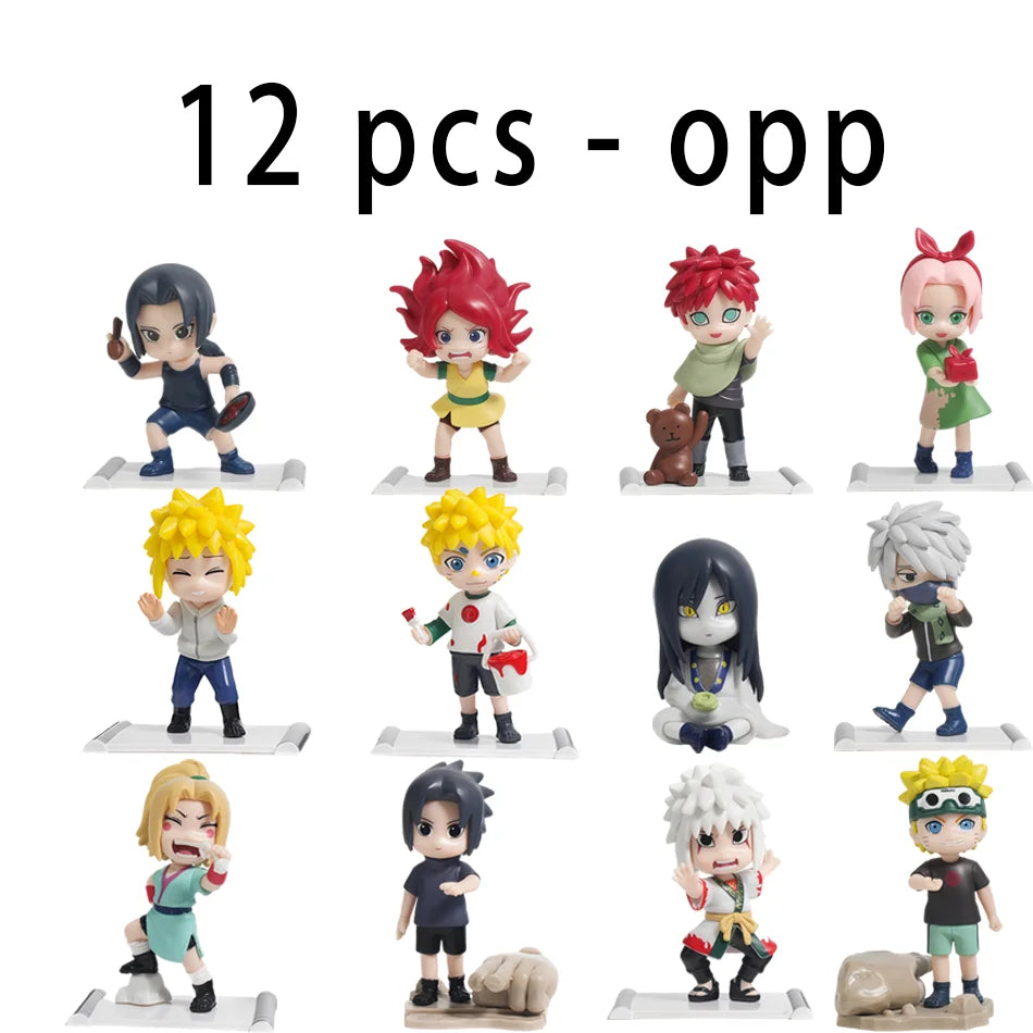 Naruto Blind Box Figure Uzumaki Shippuden Childhood Series Naruto Q PVC Model Toys Desktop Ornament Christmas Halloween Gifts