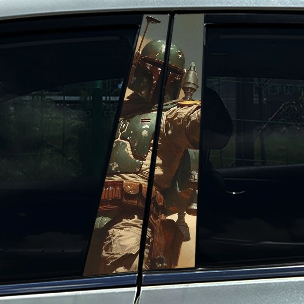 Graffiti Anime Mandalorian Yoda Car B Pillar Sticker