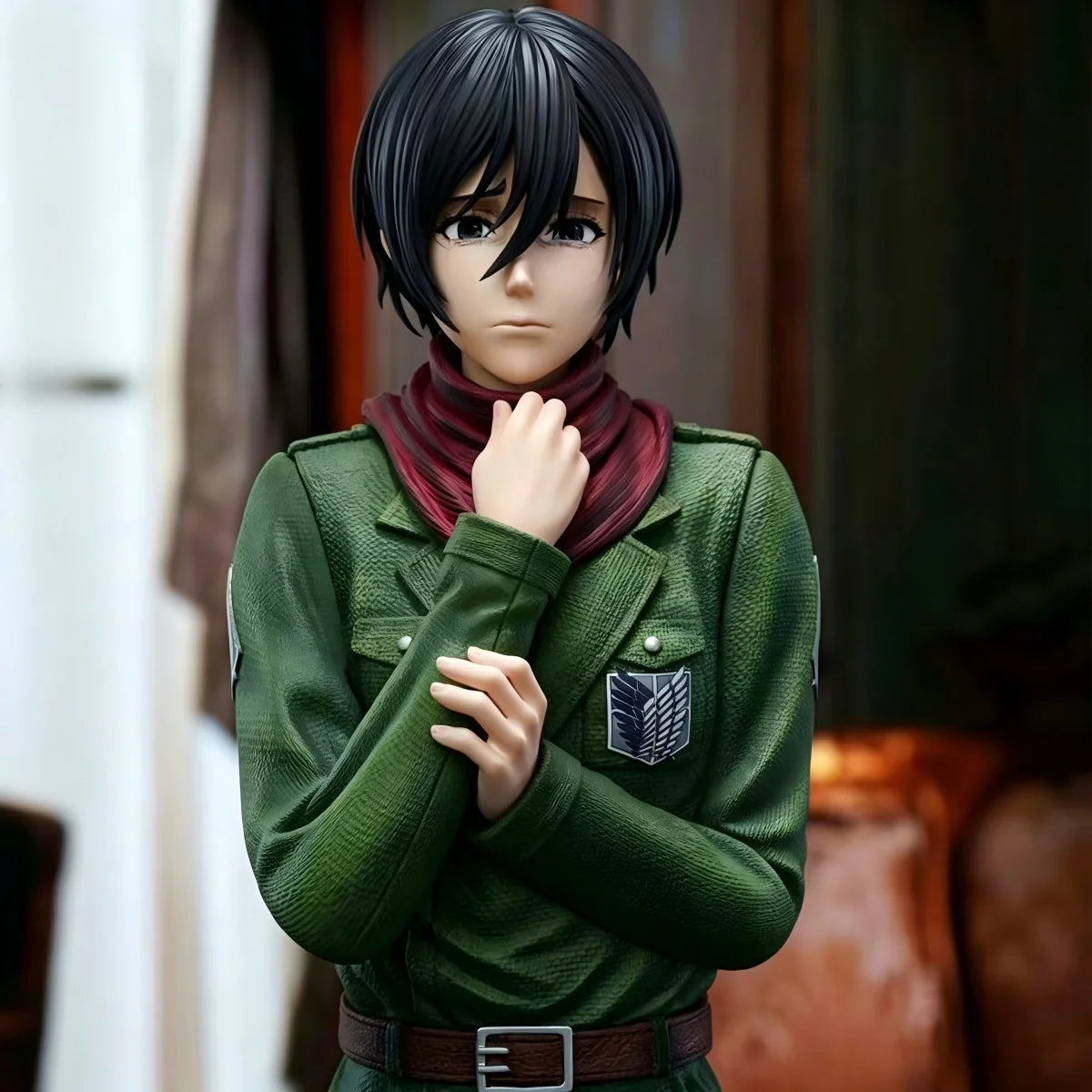Attack On Titan Hate You Ver. Mikasa Ackerman Articulated PVC Anime Figure Statue 29CM / 11.42Inch Collectible Model Toy Gift