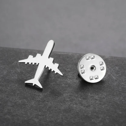 Lucktune Airplane Brooch Airplane Pins for Clothes Stainless Steel Adjustable Aviation Pilot Gift Travel Accessory Pin Aviacion