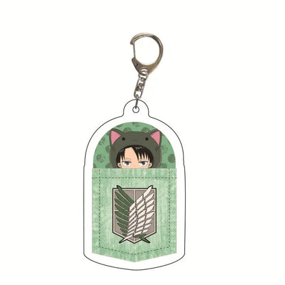 Attack on Titan Acrylic Keychain Custom Logo Print School Bag Creative Pendant Wholesale Stock