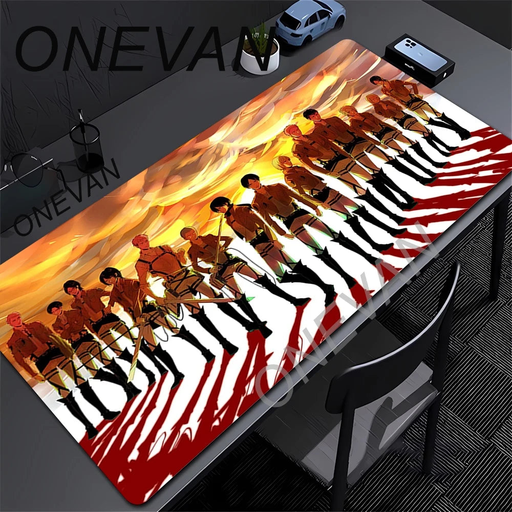 Attack on Titan Anime Large Lock Edge Mouse Pad Computer Mousepad XXL S Gaming Padmouse Gamer Laptop Keyboard Mouse Mats Carpet