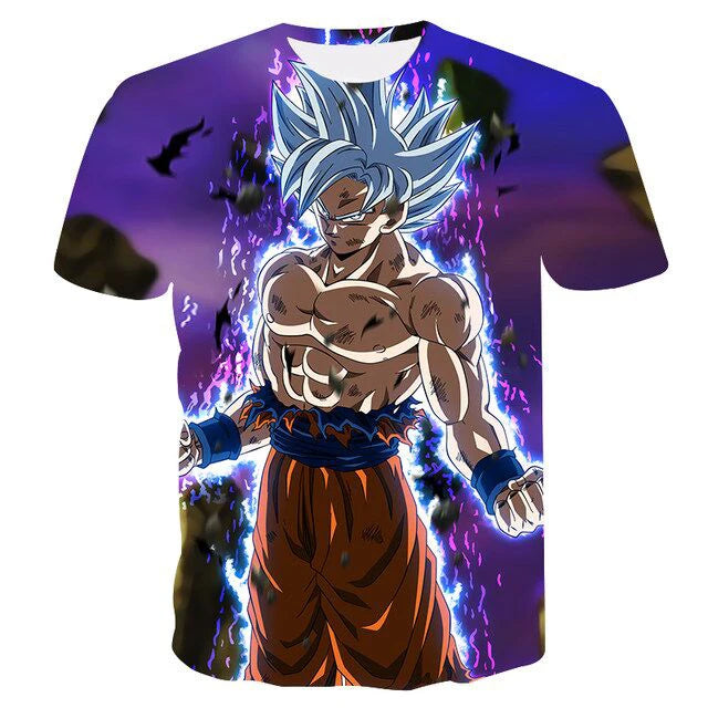 Japanese cartoon Dragon Ball Z T-shirt children's top T-shirt shorts two-piece set for summer boys T-shirt+shorts beach pants
