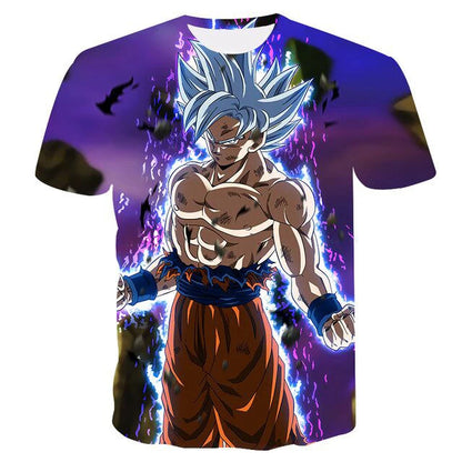 Japanese cartoon Dragon Ball Z T-shirt children's top T-shirt shorts two-piece set for summer boys T-shirt+shorts beach pants