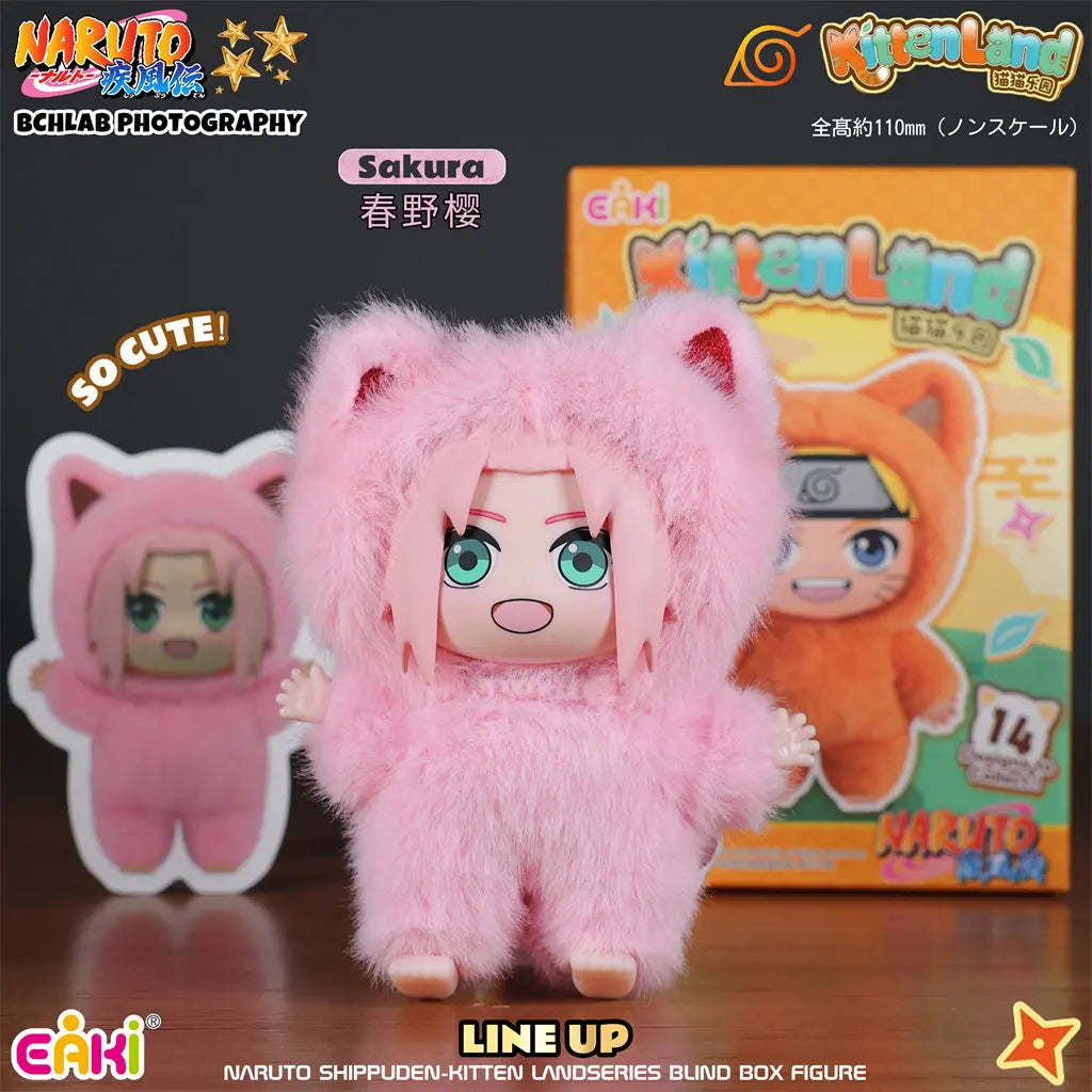 Brand New In Stock Genuine EAKI Naruto Shippuden KittenLand Vinyl Series Third Blind Box Plush Figurine Model Toys Holiday Gifts
