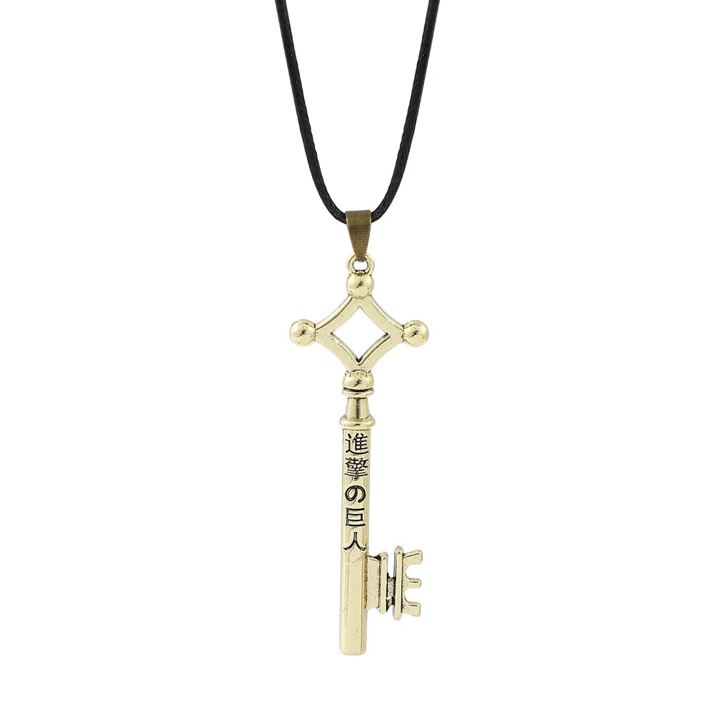 Anime Attack on Titan Necklace Vintage Punk Key Modeling Pendant Cosplay Jewelry Accessories Creative Gifts for Women Men