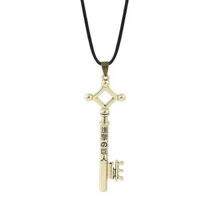 Anime Attack on Titan Necklace Vintage Punk Key Modeling Pendant Cosplay Jewelry Accessories Creative Gifts for Women Men