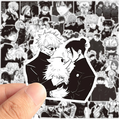 10/30/65pcs Jujutsu Kaisen Anime Cartoon Stickers Cool Black White Manga Graffiti Decal DIY Guitar Motorcycle Laptop Sticker Toy