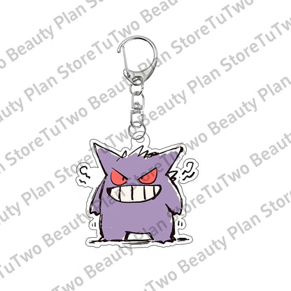 Creative Anime Pocket Monster Gengar Charizard Umbreon Cartoon Acrylic Keychain Decoration 5cm Keyring Charm Birthday Gifts Toys