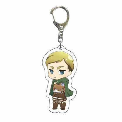 Attack On Titan Anime Peripheral Acrylic Figure Display Keychain Pendant Eren Mikasa Levi Creative Decorative Gift Accessories