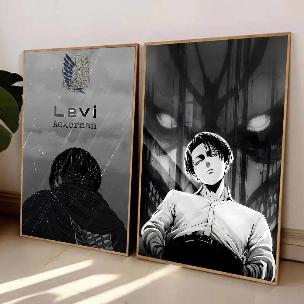 1PC Attack On Titan Levi Ackerman Poster Self-adhesive stickers are suitable for any wall surface waterproof moisture-proof