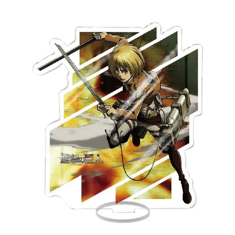 Attack On Titan Armin Arlert Eren Yeager Mikasa Anime Acrylic Figure Display Stand Model Plate Keychain Friends Girl Gift School